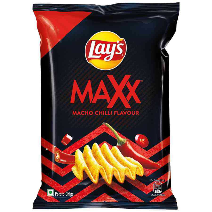 Lays Maxx Macho Chilli Flavour Potato Chips 59.4g