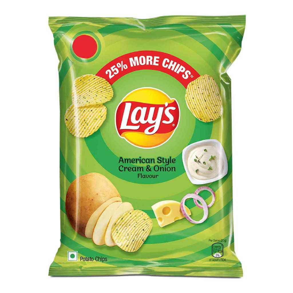 Lays American Style Cream   Onion Potato Chips 52gms