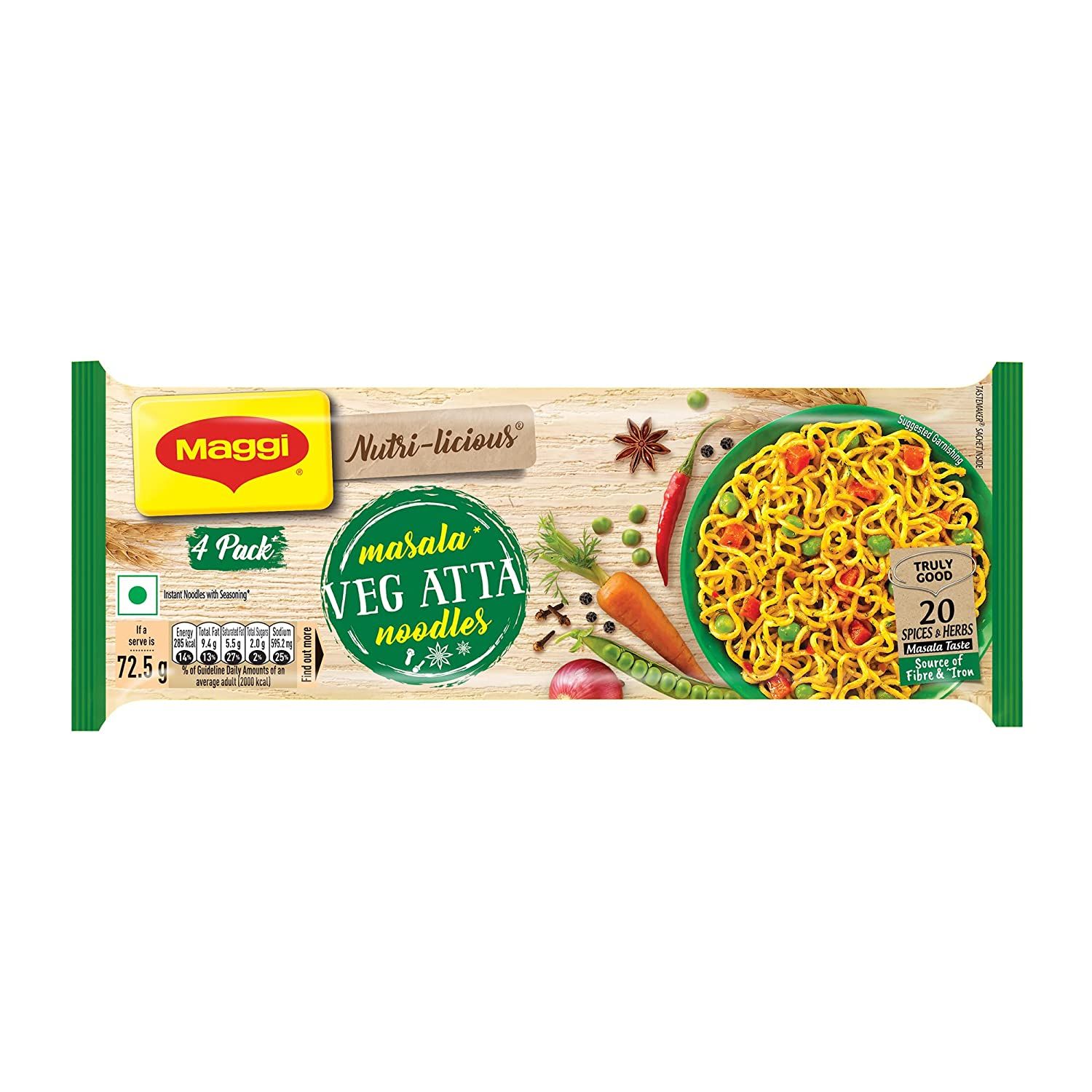 Maggi Nutri Licious Atta Noodles Masala 290g