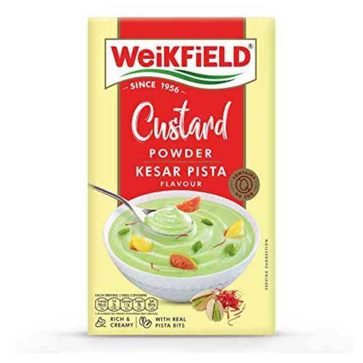 Weikfield custard powder kesar Pista flavour 75g