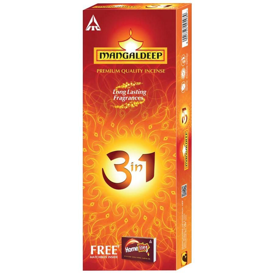 mangaldeep 3 in 1 long lasting fragnance agarbatti