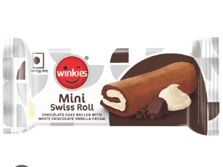 Winkies Mini Swiss Roll Chocolate Cake Rolled with Vanilla Cream 28 gms