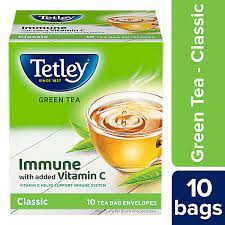 Tetley Green Tea immune with added Vitamin C, Classic, 10 Tea Bags