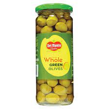 Del Monte Green Olives Whole – Plain, 450 g