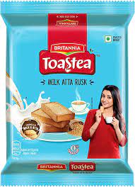 Britannia Toastea Milk/Doodh Rusk – Crunchy, Zero Trans Fat, Ready To Eat, 63g